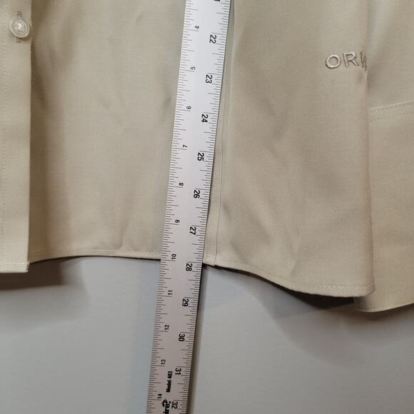 Orvis shirt women's size 18 100% cotton pale green button up l/s non-wrinkle top - Picture 9 of 10